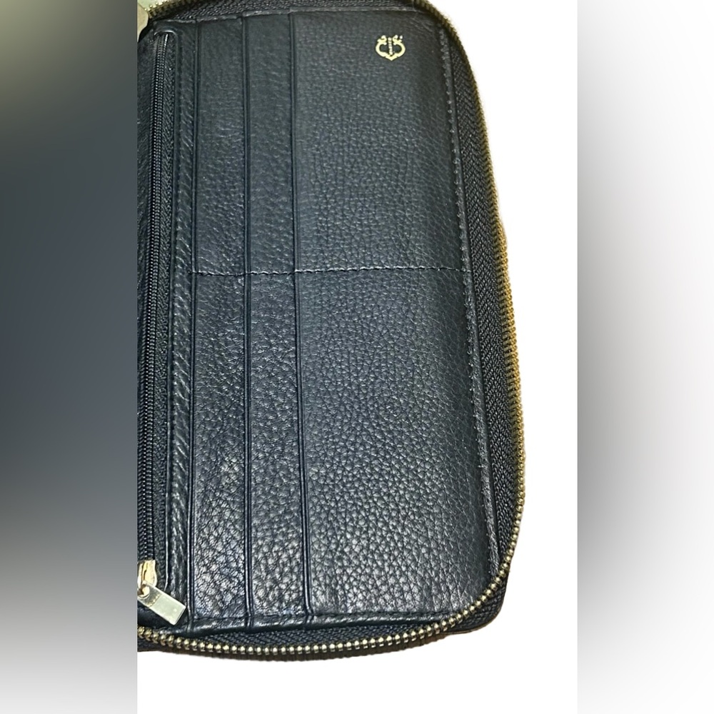 C Wonder Brown Calf Hair Hide with Heart, Zip Wallet - Picture 6 of 10